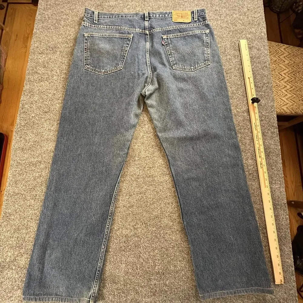 Levis 505 Regular Fit‎ Straight Leg Jeans Mens 42x32 Blue Denim 100% Cotton